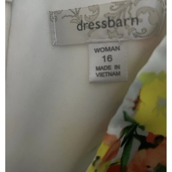 DressBarn Women 16 Floral Sleeveless V-Neck Green Dress Formal Special Occasions - Picture 3 of 6